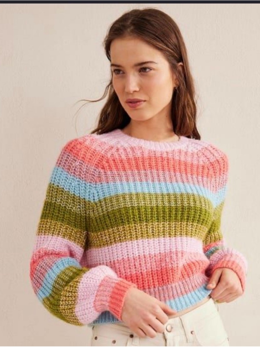 Boden Striped Crewneck Sweater - excellent condition size small retails $74